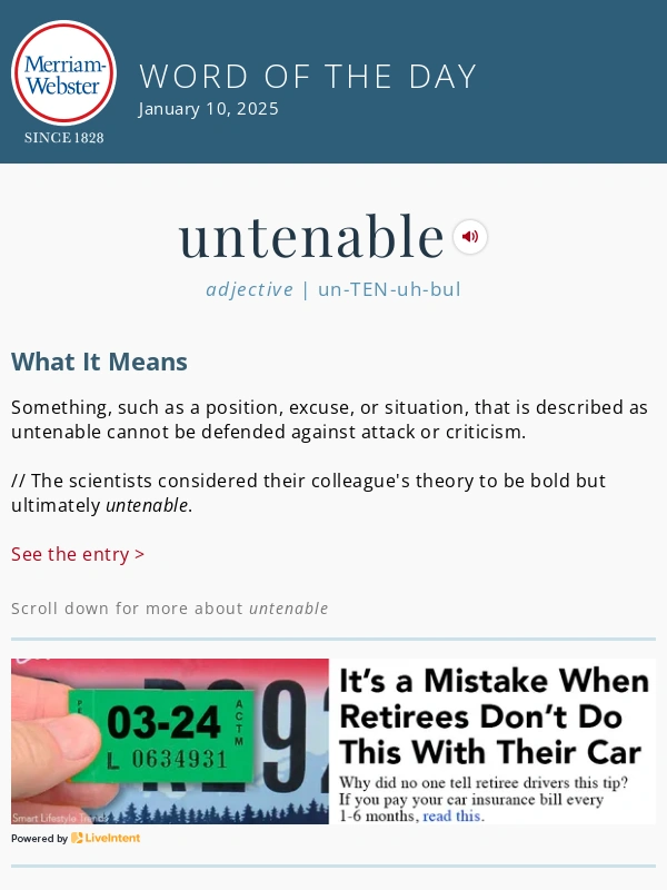 Merriam Webster - Untenable - plus,8 Words for Lesser-Known Musical Instruments