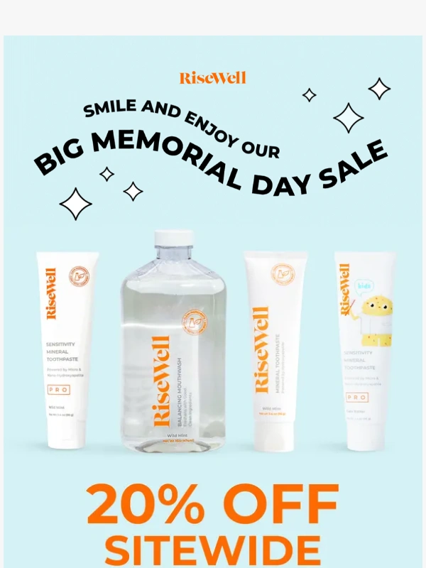 Risewell - 20% OFF Everything All Weekend!