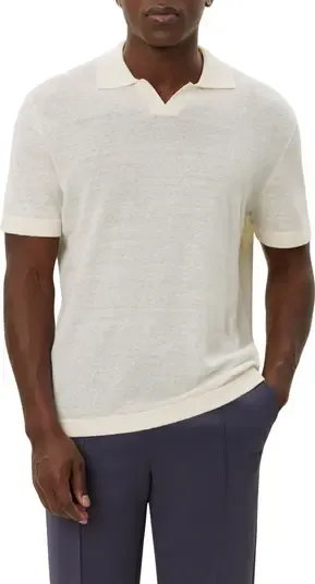 Les Deux Emmanuel Linen & Cotton Polo Sweater
