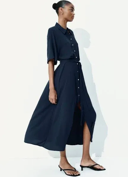 H&M Ladies Tie-Belt Shirt Dress