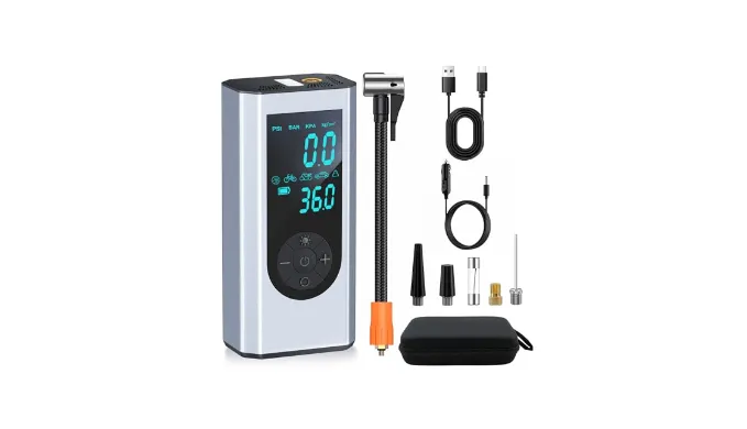 Tire Inflator Portable Air Compressor- BGTEC 150 PSI Cordless Car Tire Air Pump with Gauge & 20000mAh Battery, DC 12V Portable Tire Pump for Car, Bike, Motorcycle Tires, Balls