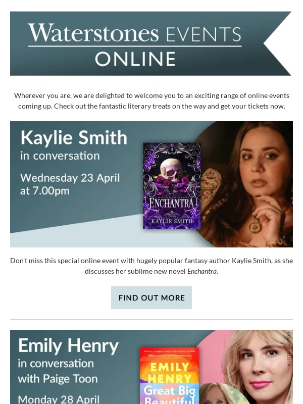 Waterstones - Great Waterstones Events Online