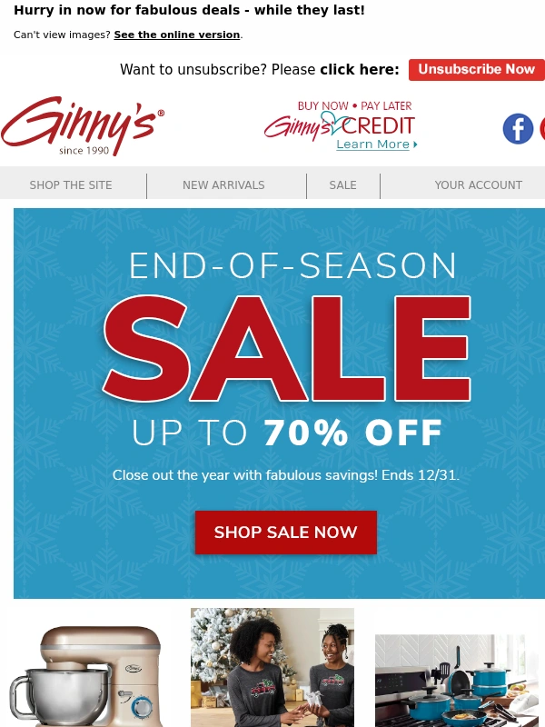 Ginny's - Ends Today: Up to 70% OFF at Our End-of-Season Sale