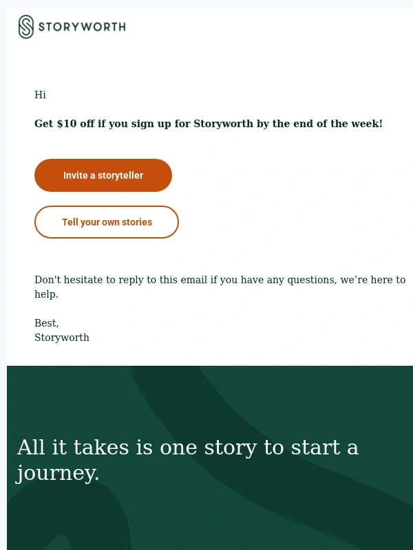 Story Worth - Get $10 off Storyworth this week
