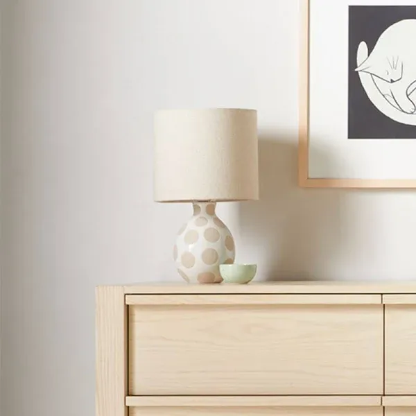Crate & Kids Dot White Ceramic Kids Table Lamp