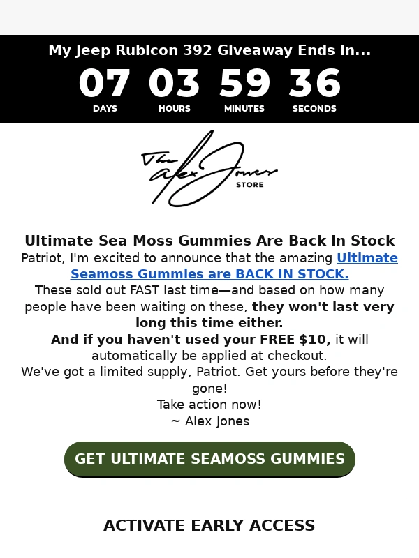 INFOWARS - Ultimate Seamoss Gummies Are Back In Stock!