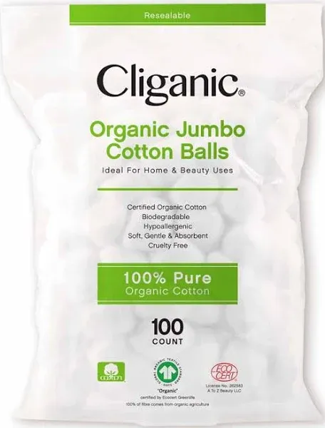 Cliganic Organic Super Jumbo Cotton Balls