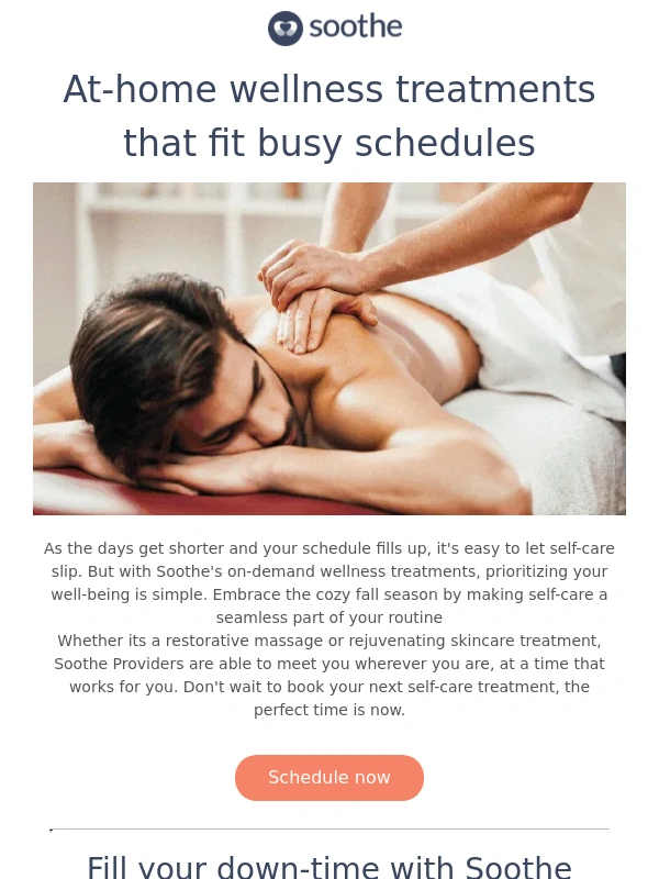 Soothe - Spark Your Fall Wellness: Prioritize Self-Care with Soothe’s On-Demand Treatments ⚡