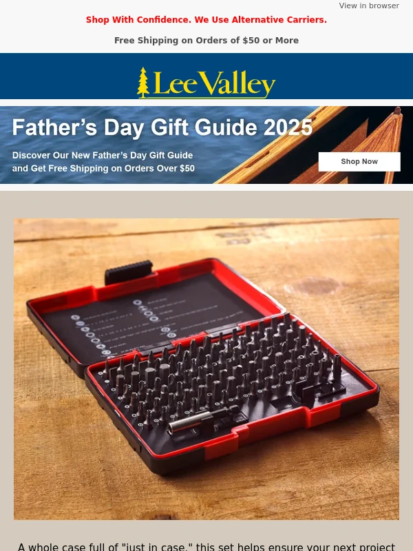Lee Valley Tools - A Gift for Any Dad: The 99-Pc. Not-So-Common Bit Set