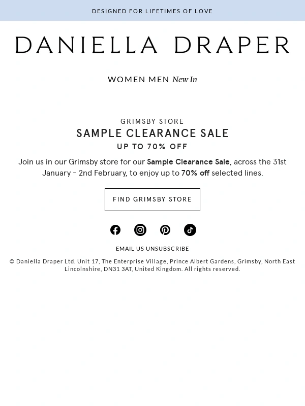 Daniella Draper - Sample Clearance Sale