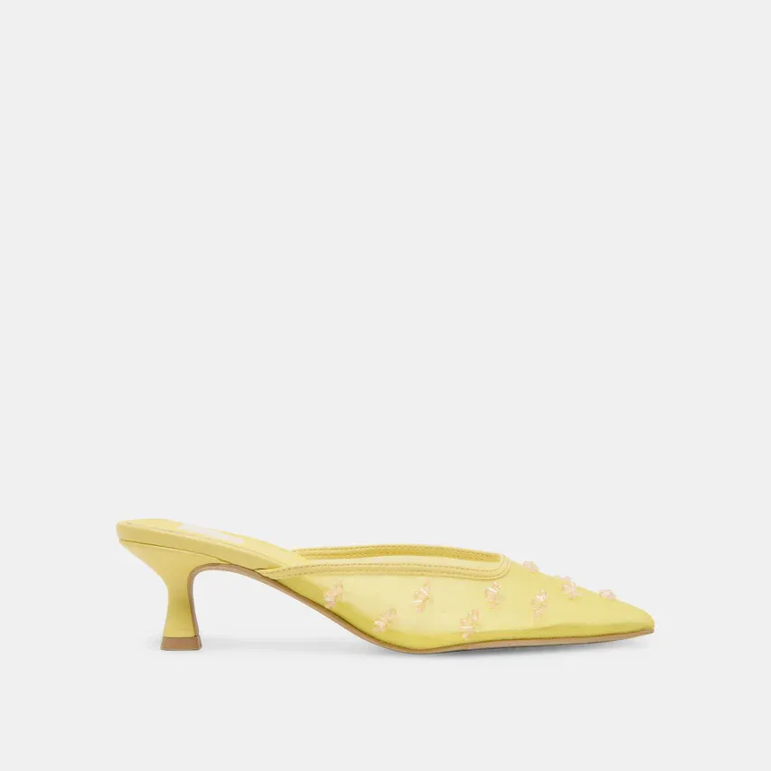 Clara Heels Lemon Mesh