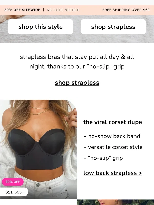 LIVELY - 80% Off Strapless Bras That Stay PUT
