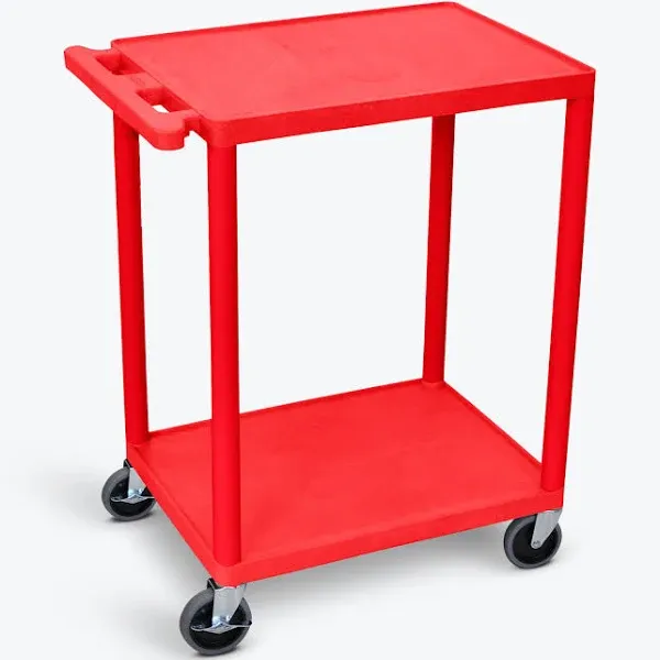 Luxor HE32-RD 2 Shelf Utility Cart