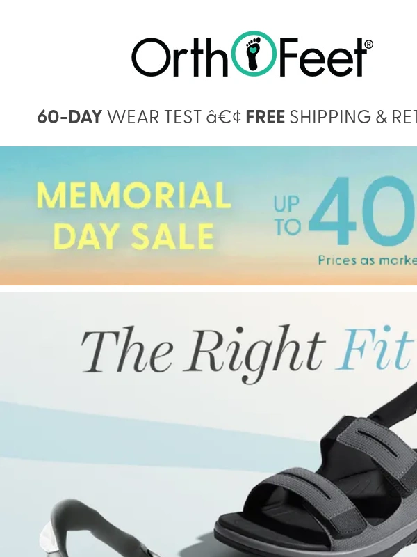 Orthofeet - NEW Supportive,Water-Friendly Strap Sandals