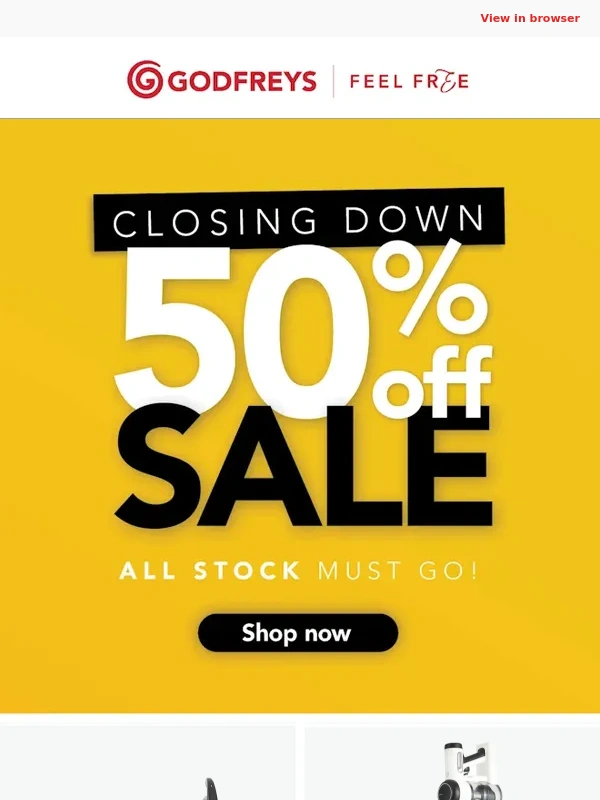 Godfreys - You Snooze You Lose ? 50% Off Storewide