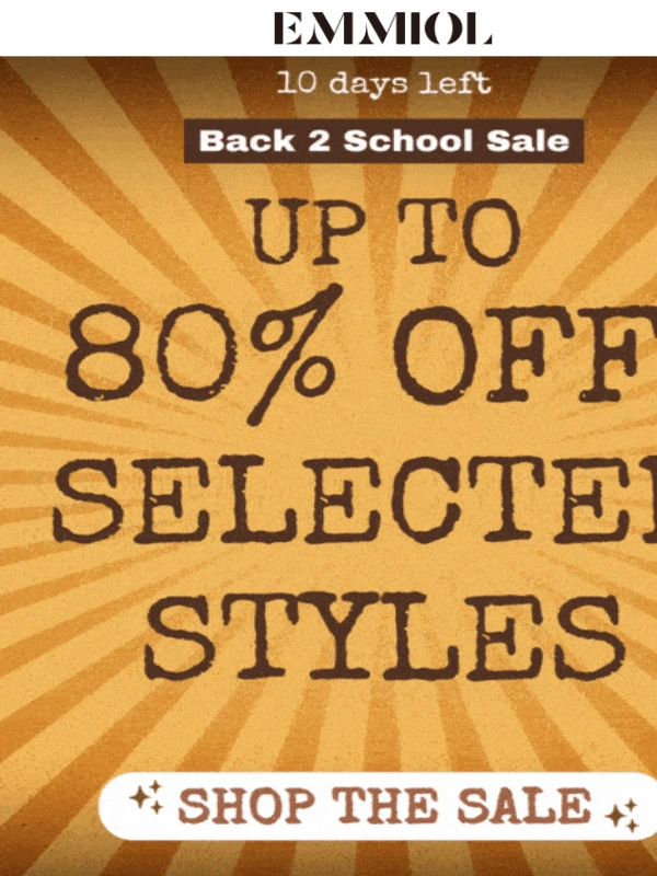 Emmiol - Say goodbye to our Back to School Sale with up to 80% off