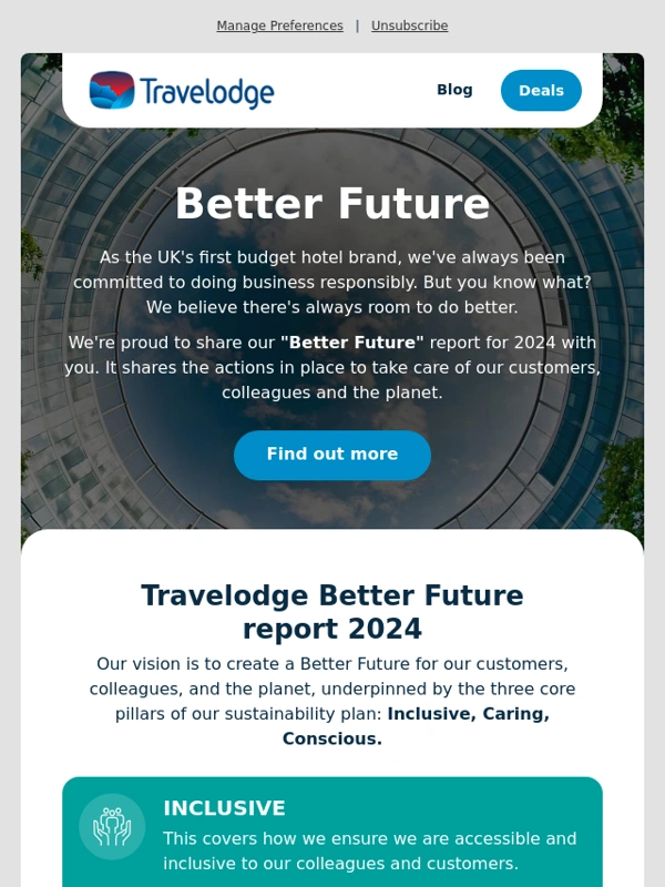 Travelodge - ? Low CO₂ST stays: our journey towards a Better Future