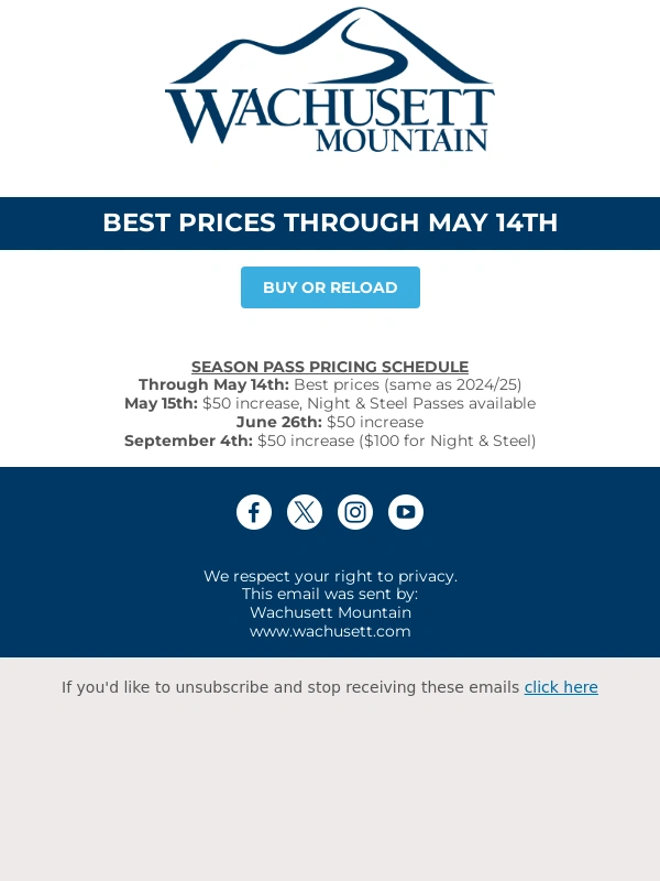 Wachusett Mountain - Reminder: 1 Week Left to Save on Season Passes