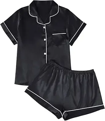 Silk Satin Pajama Set for Women 2 Piece