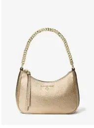 Jet Set Charm Small Metallic Pebbled Leather Pochette