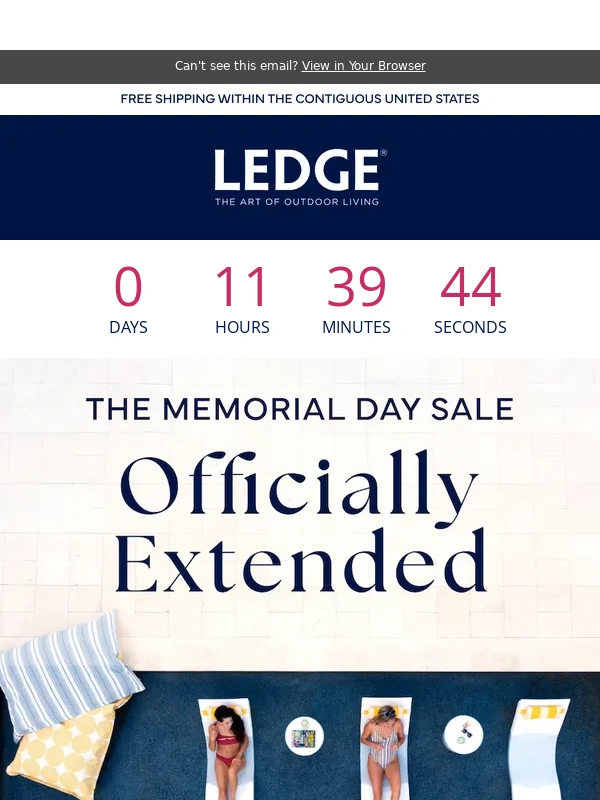 Ledge Lounger - We Just Extended Our 20% Sale