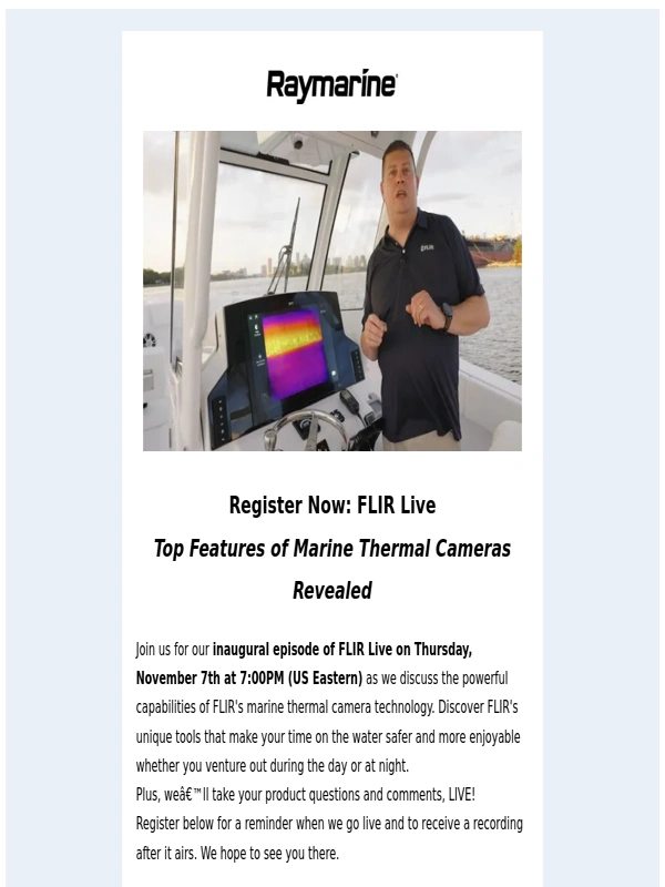 Raymarine - FLIR Live: Top Features of Marine Thermal Cameras Revealed