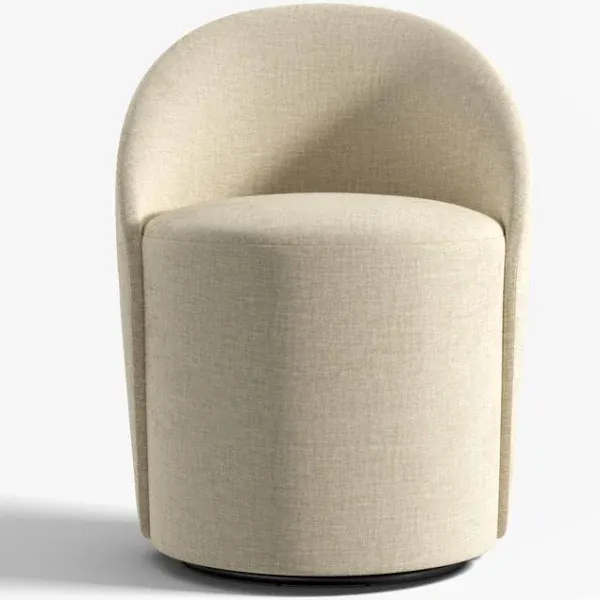 Crate & Barrel Odette Upholstered Swivel Dining Chair