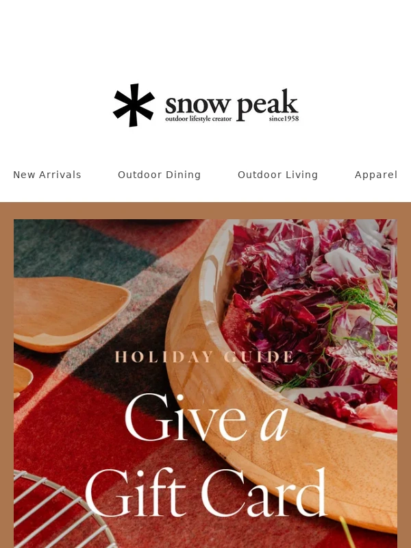 Snow Peak - Gift Cards & In-Store Shopping
