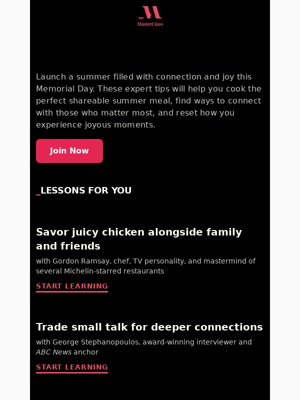 MasterClass - One more day! Save up to 40% on summer skills