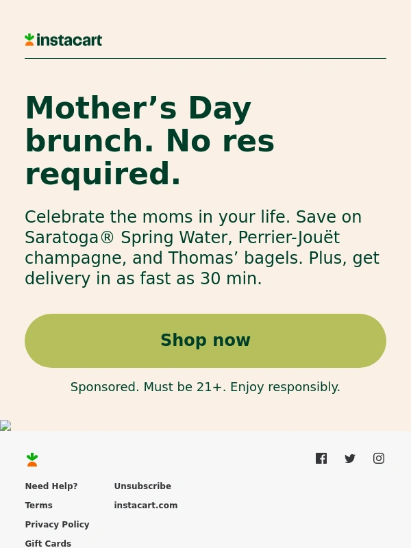 Instacart - Get all the breakfast essentials for Mother’s Day