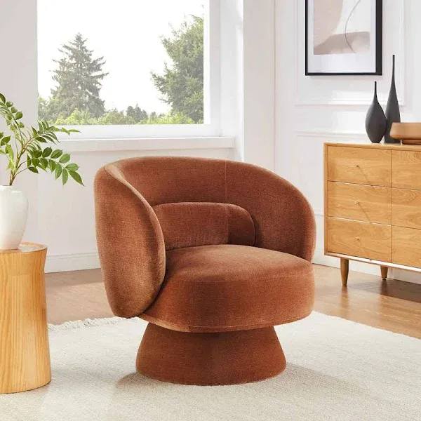 Saboor MINIMORE Modern Style Swivel Accent Chair Orren Ellis Fabric