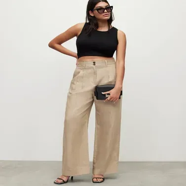 Petra Linen Blend Wide Leg Pants