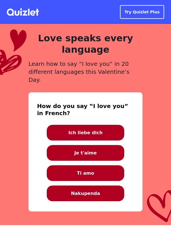 Quizlet - ❤️ Happy Valentine’s Day