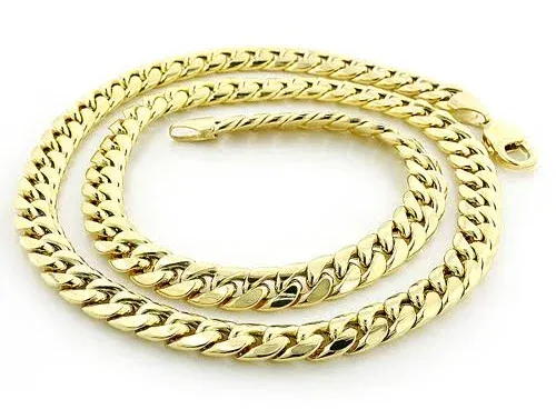 10K Yellow Gold Miami Cuban Link Chain for Men