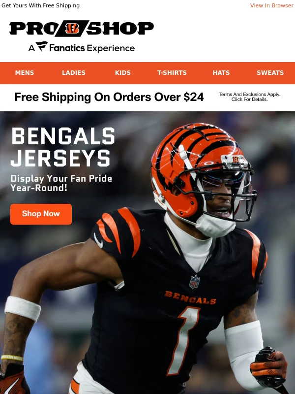 Bengals - Dress Like A Pro -- Bengals Jerseys