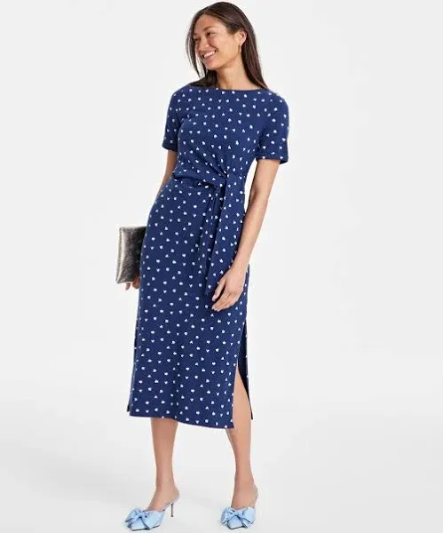 On 34th Women's Crewneck Wrap Tie Dress