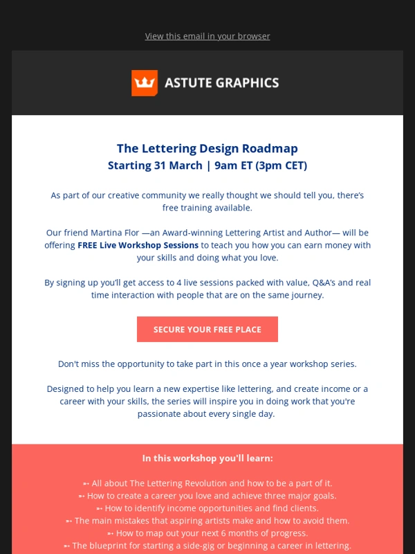 Astute Graphics - Free Lettering Design Workshop ✨