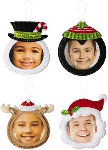 Bucilla Felt Ornaments Applique Kit Set of 4 Holiday Dress Up