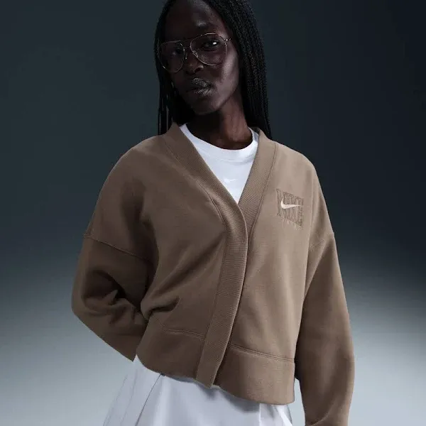 Nike Women's Phoenix Fleece Over-Oversized Graphic Cardigan