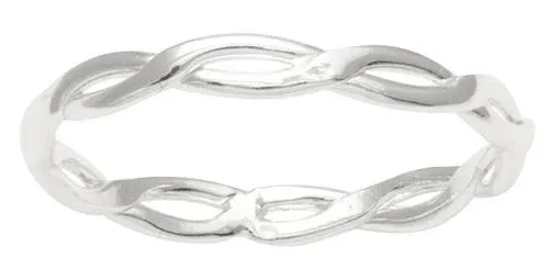 Itsy Bitsy Sterling Silver Braided Band Ring