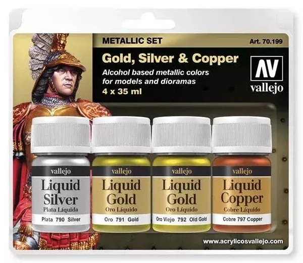 Vallejo Acrylic Paints Metallic Paint Set 4-Pack