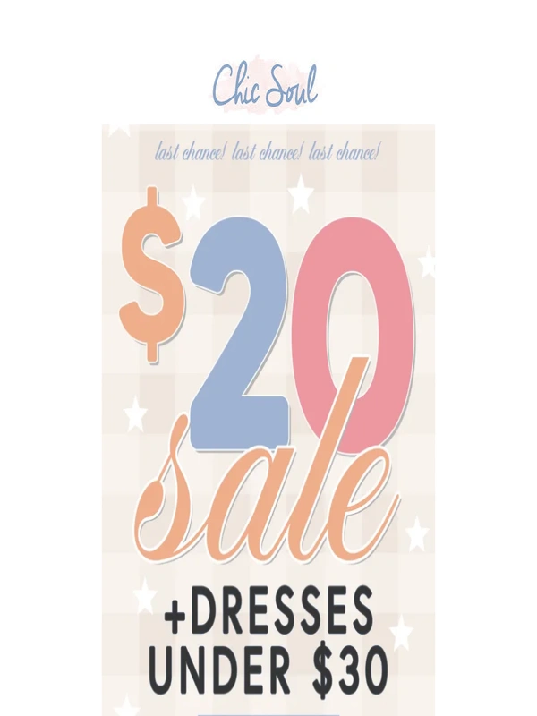 Chic Soul - LAST CHANCE: Shop $20 Sale Now!! ⌛?️