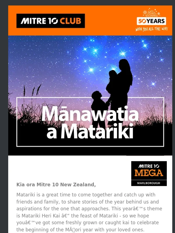 Mitre 10 - Mitre 10 New Zealand,mānawatia a Matariki