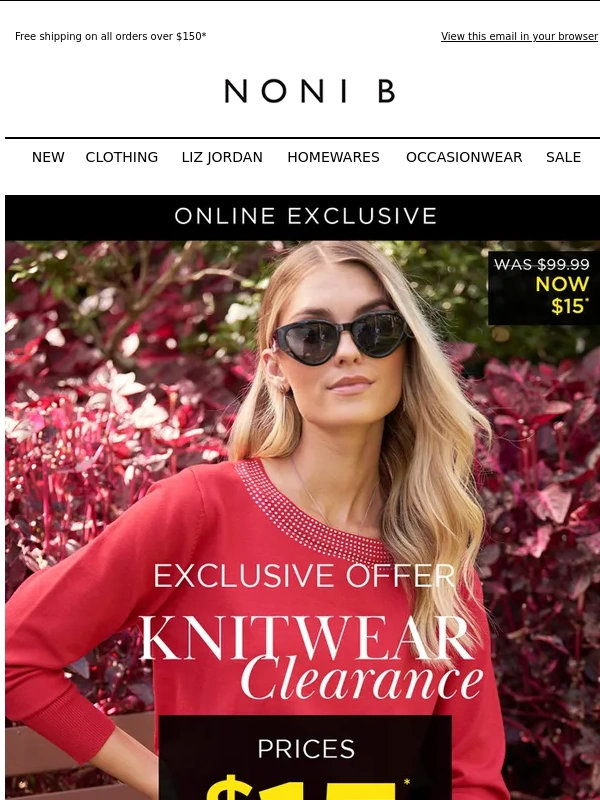 NONI B - Offer UPGRADED: From $15* Knitwear Clearance SALE