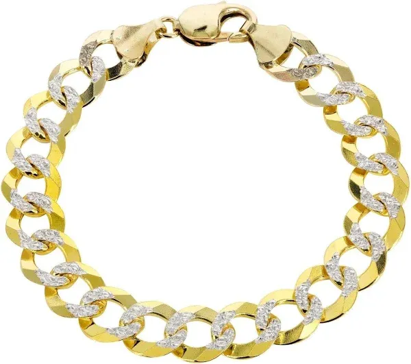 10k/14k Yellow Gold Diamond Cut Cuban Bracelet