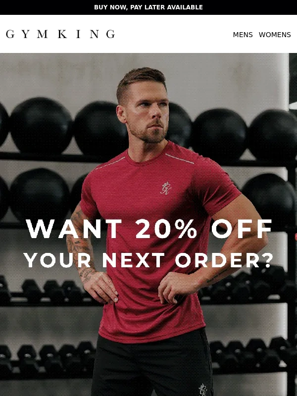 Gym King - Gym King,want 20% off your next order?