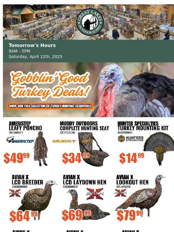 Great Lakes Outdoor Supply - ?Gobblin' Good Turkey Deals?