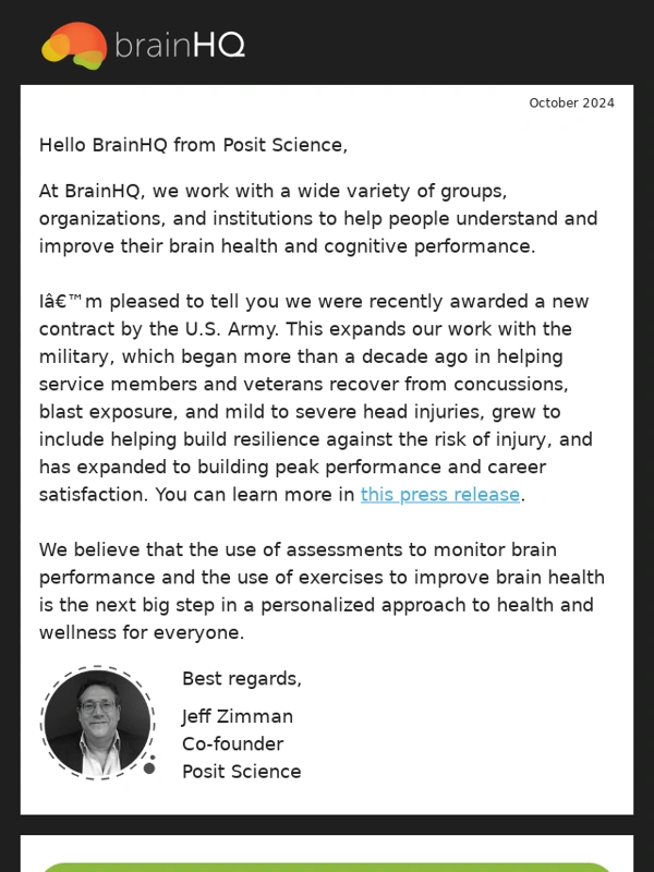 BrainHQ - Brain Fitness News: October 2024