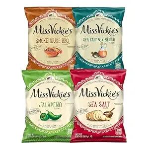 Miss Vickie's Kettle Cooked Potato Chips, Variety Pack, 1.375 Ounce (Pack of 28)