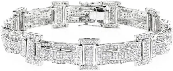 10K White Gold 3.18ct Diamond Pave Bracelet